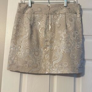 Banana Republic Silver Gold Embellished Mini Pencil Skirt